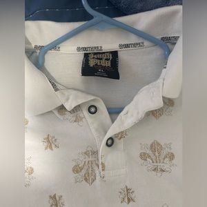 White and gold Southpole polo shirt